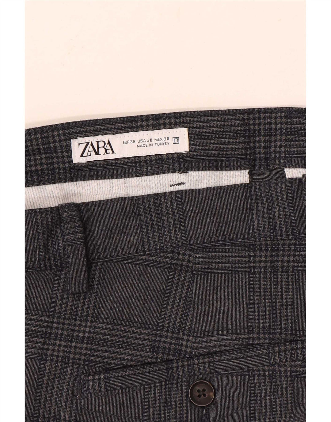 Мужские брюки-чиносы Zara EU 38 Small W30 L28 Серая клетка