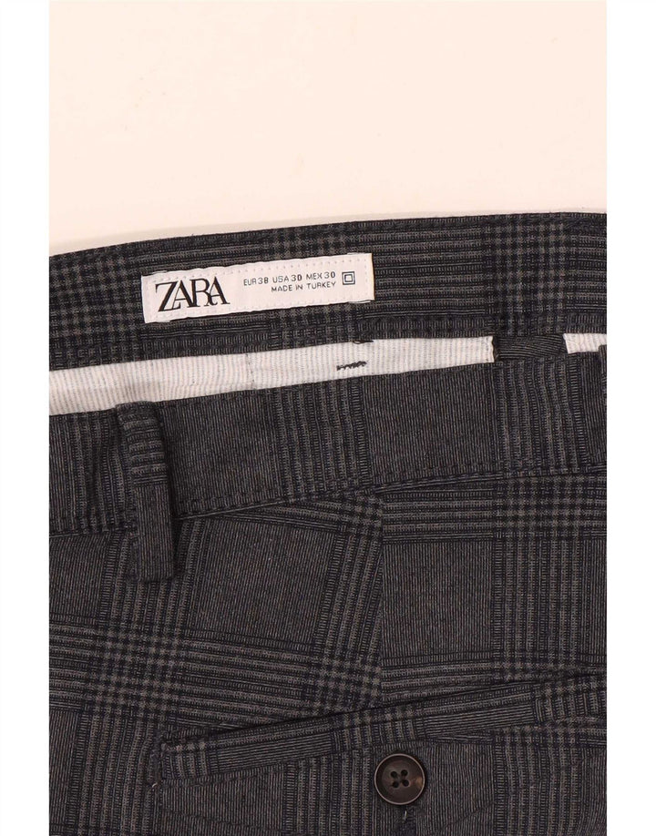 Мужские брюки-чиносы Zara EU 38 Small W30 L28 Серая клетка