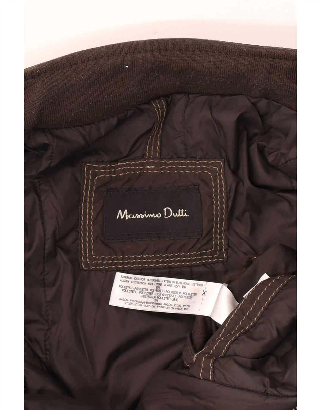 Мужская стеганая куртка Massimo Dutti, большой размер, коричневый полиэстер