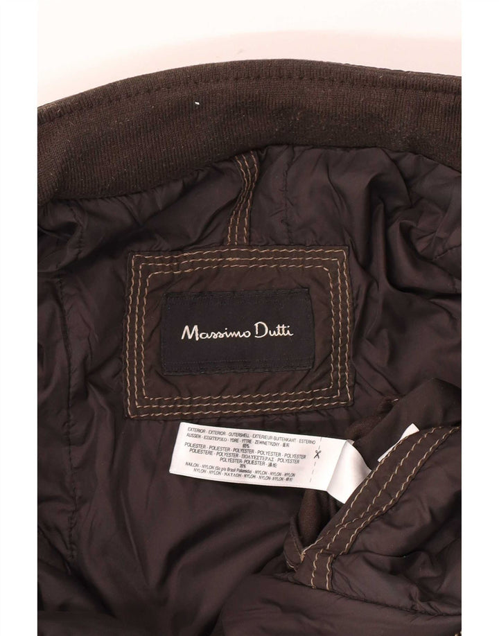 Мужская стеганая куртка Massimo Dutti, большой размер, коричневый полиэстер