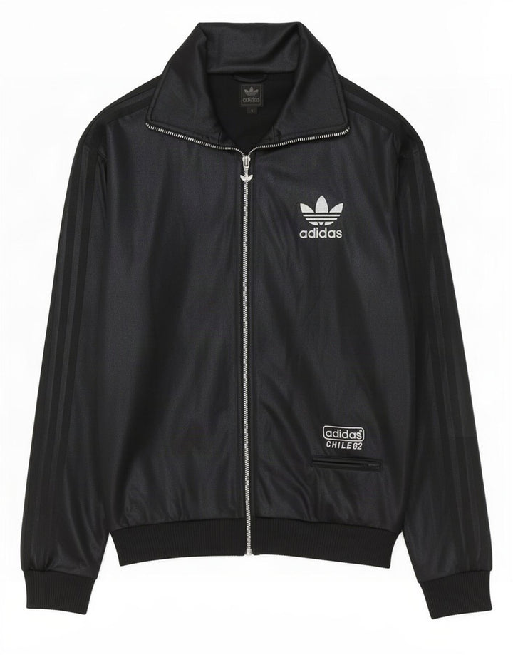 Adidas Mens Чили 62 Спортивный костюм Верхняя куртка Маленький черный полиэстер