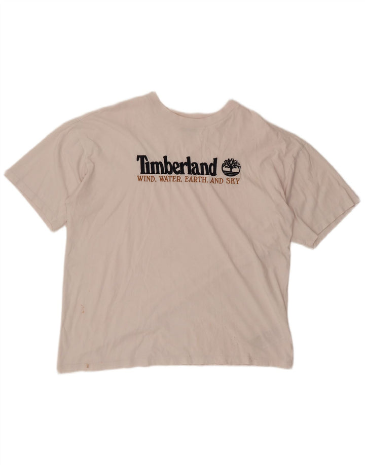 Мужская футболка с рисунком Timberland, большой белый хлопок