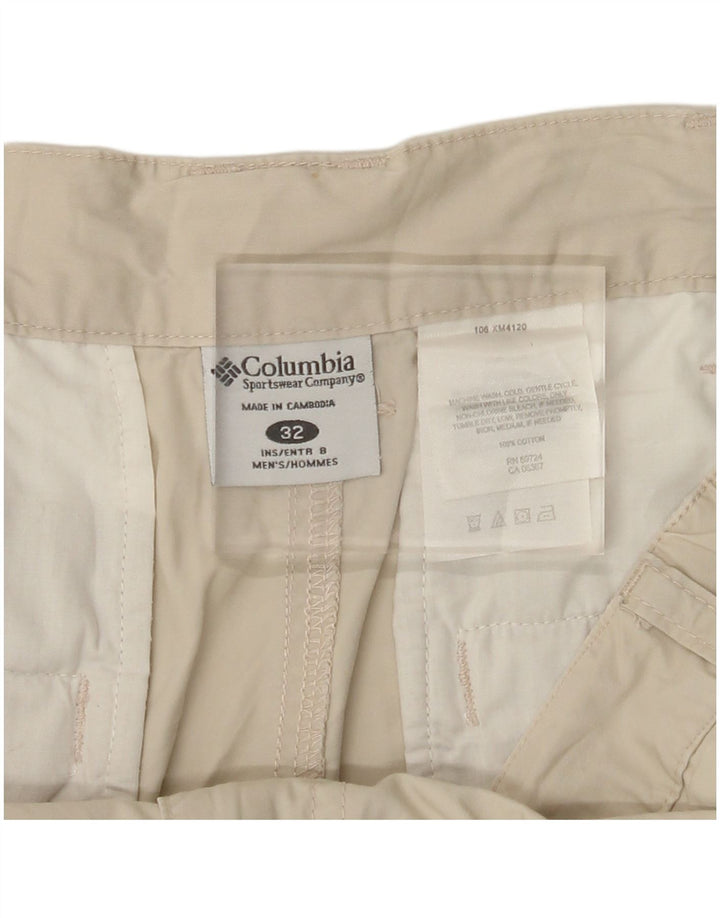 Мужские шорты-карго COLUMBIA W32, средние бежевые, хлопок
