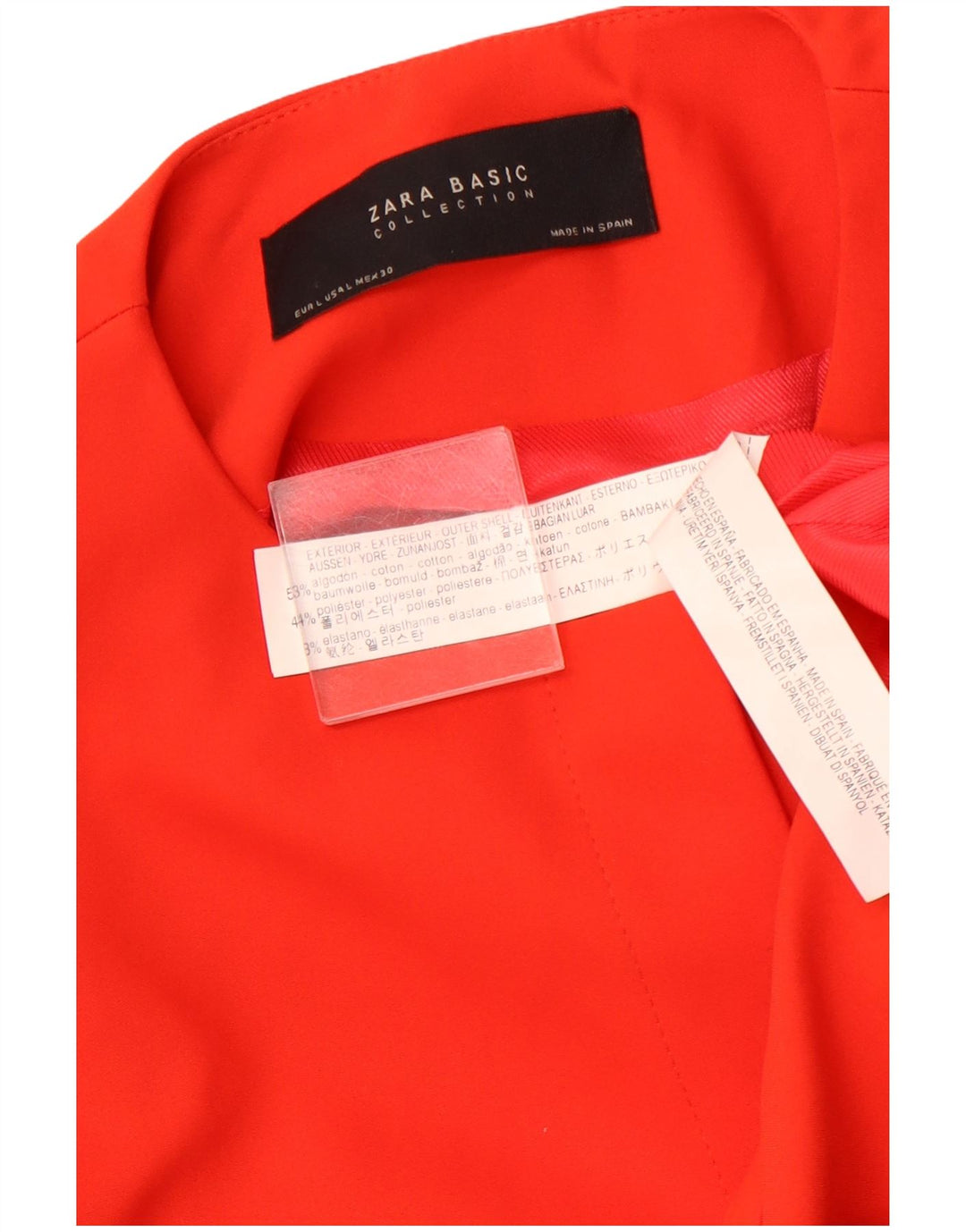 Женский пиджак ZARA с открытым рукавом 3/4, Великобритания 14, большой оранжевый хлопок