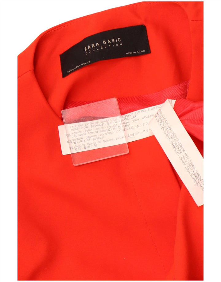 Женский пиджак ZARA с открытым рукавом 3/4, Великобритания 14, большой оранжевый хлопок