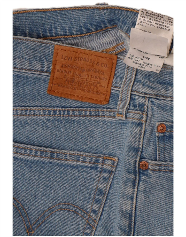 Женские джинсовые шорты Levi's W28, хлопковые, среднего синего цвета