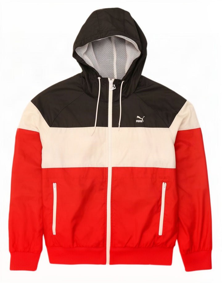 Мужская дождевик с капюшоном Puma UK 36, маленькая разноцветная цветная блокировка