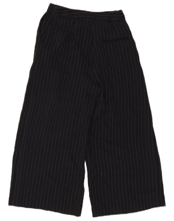 Женские широкие капри Topshop UK 8, маленькие W26 L22, черные в тонкую полоску