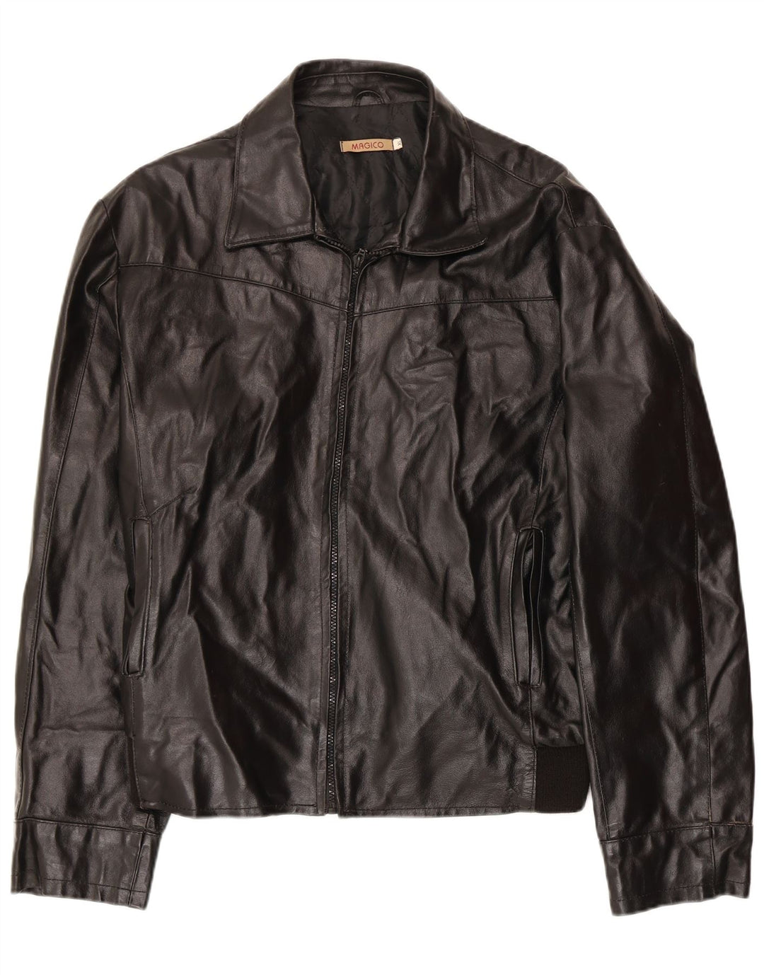 Винтажная мужская кожаная куртка UK 42 XL, черная кожа