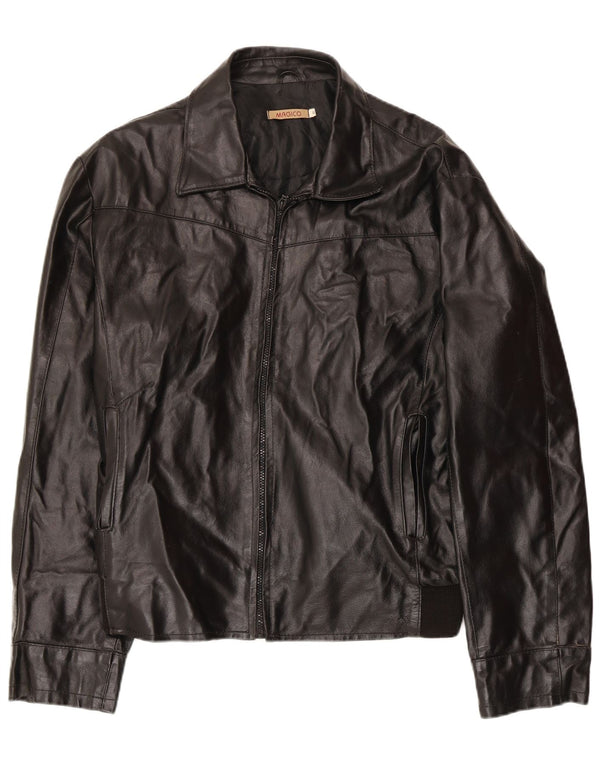 Винтажная мужская кожаная куртка UK 42 XL, черная кожа