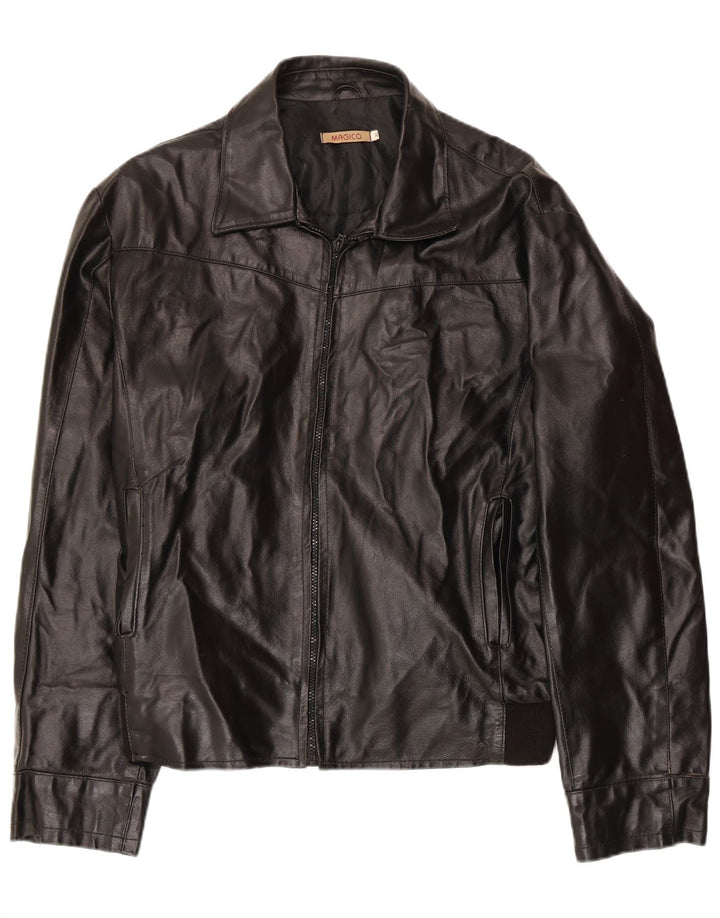 Винтажная мужская кожаная куртка UK 42 XL, черная кожа