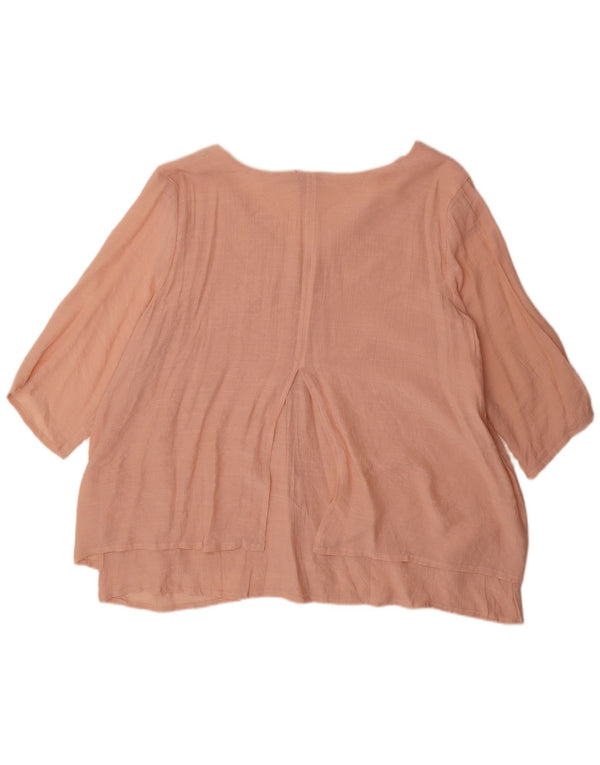 Женский топ Marks & Spencer с автографом, рукав 3/4, Великобритания, 18 XL, розовый, вискоза
