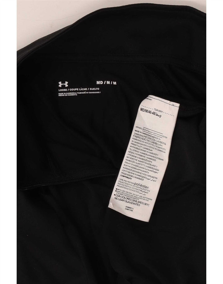 Мужской пуловер с воротником на молнии Under Armour, верх из полиэстера среднего размера, черный
