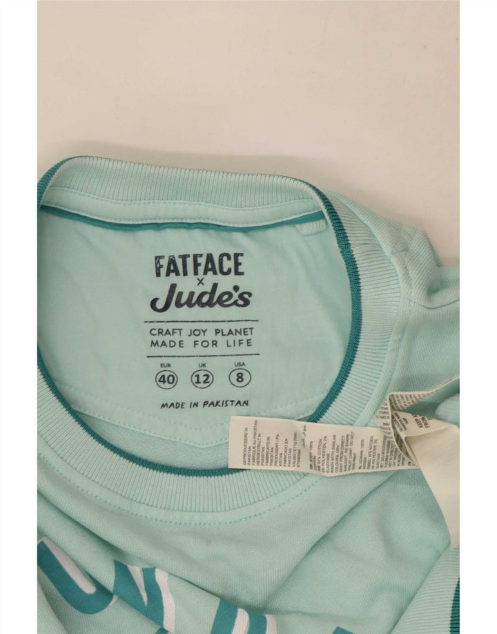 Женский джемпер большого размера с рисунком Fat Face, Великобритания, 12, средний, бирюзовый