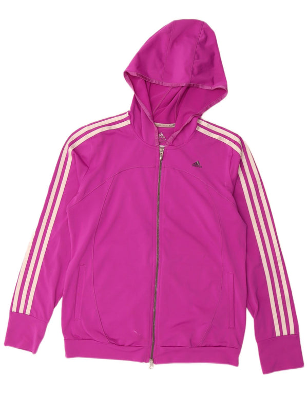 Женский свитер с капюшоном на молнии Adidas Climacool UK 12/14, средний фиолетовый, полиэстер