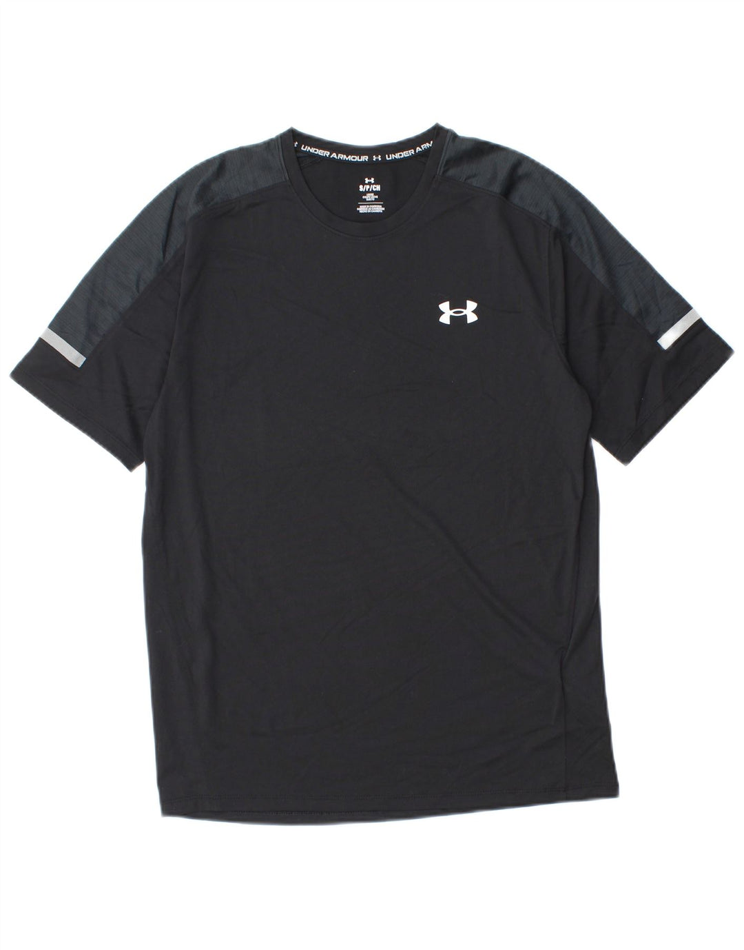 Мужская футболка Under Armour, верх, маленький черный, полиэстер с цветными блоками