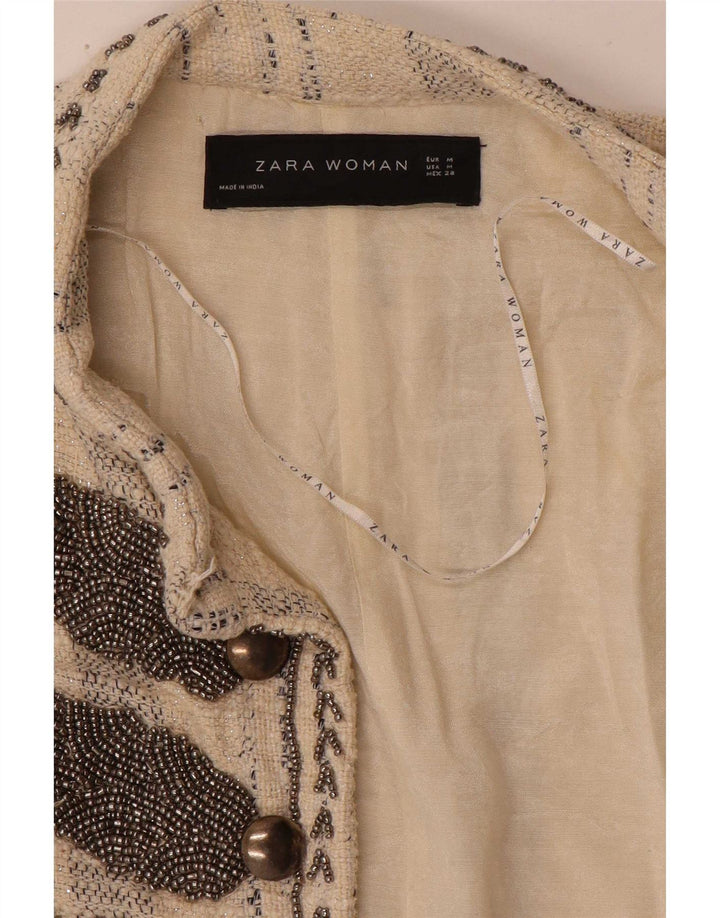 Женский открытый жилет Zara UK 12, средний бежевый