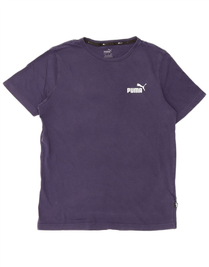 Мужская футболка Puma, маленькая, темно-синяя, хлопковая