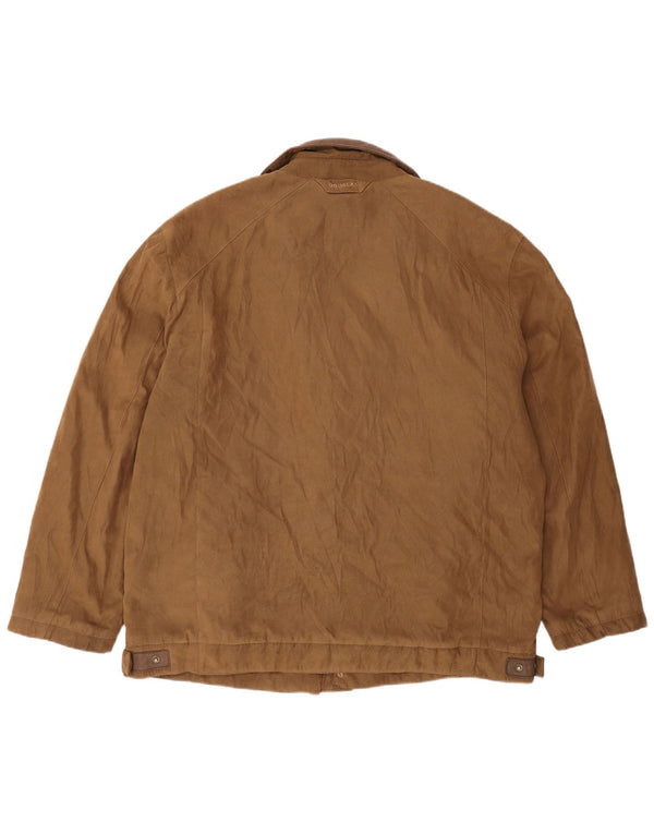 Мужская замшевая куртка Douglas UK 46 3XL бежевая кожаная