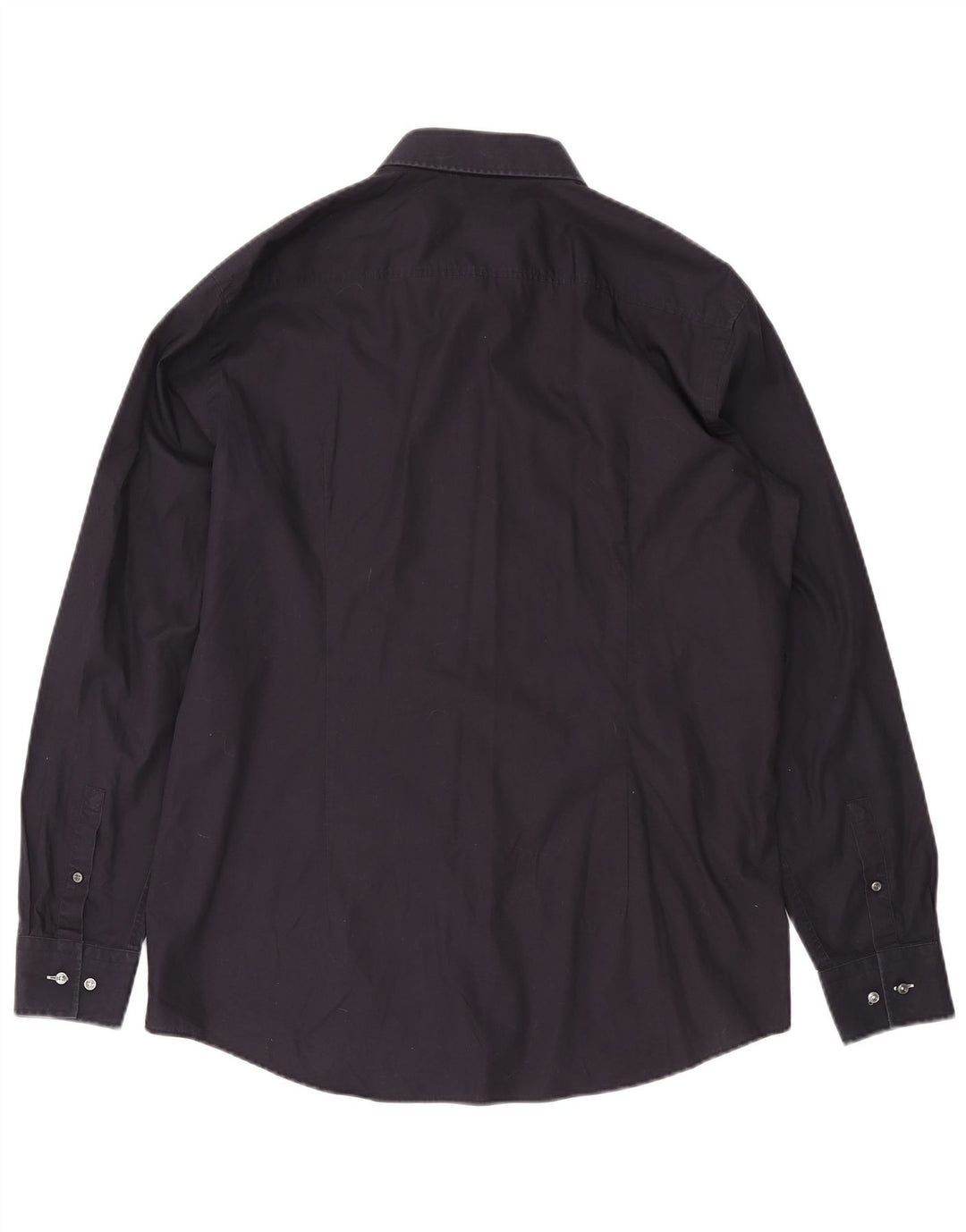 Мужская рубашка приталенного кроя HUGO BOSS, размер 44, 17, 1/2 XL, темно-синяя, хлопок