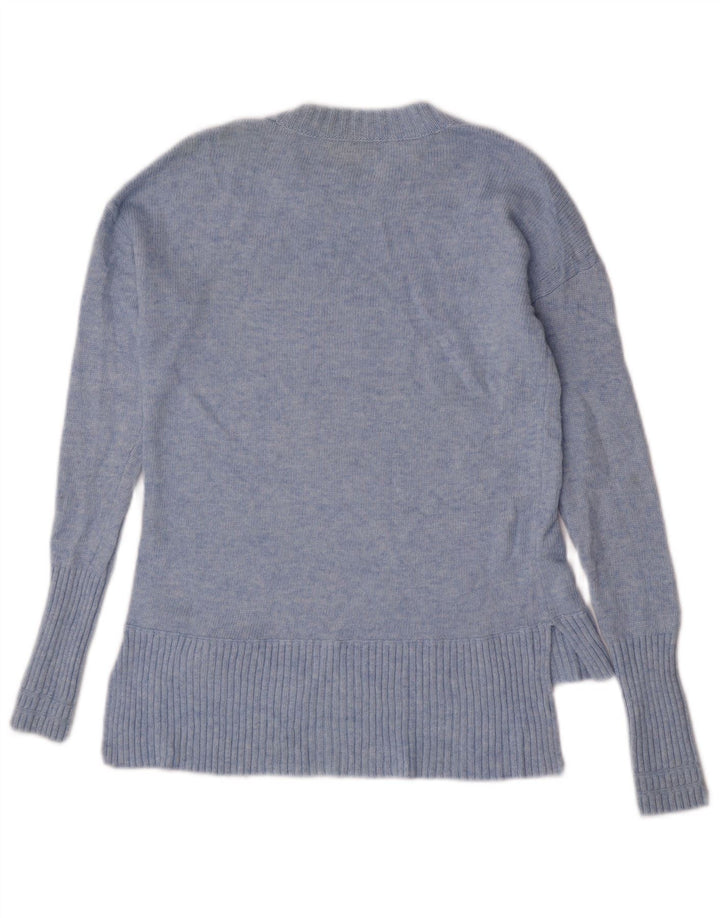 Женский джемпер с круглым вырезом J. Crew, Великобритания 2 2XS, синяя шерсть