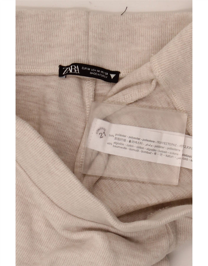 Женские спортивные брюки Zara UK 12, средний бежевый полиэстер с крапинками