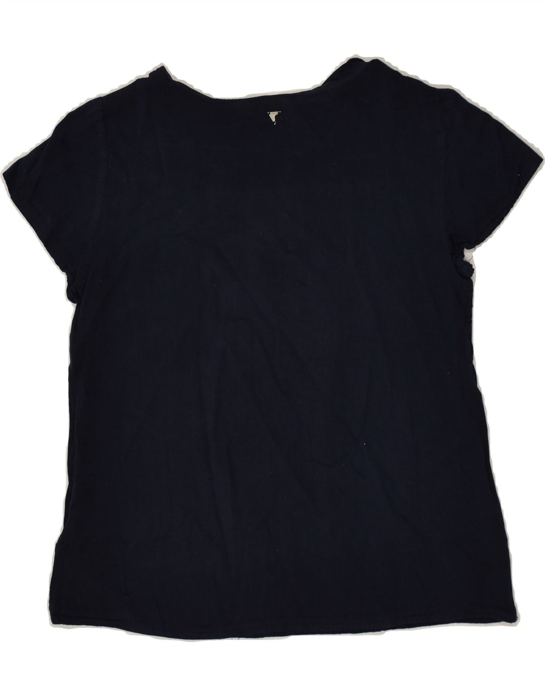 GUESS Womens T-Shirt Top UK 10 Small Navy Blue Viscose | Vintage Guess | Thrift | Second-Hand Guess | Used Clothing | Messina Hembry 