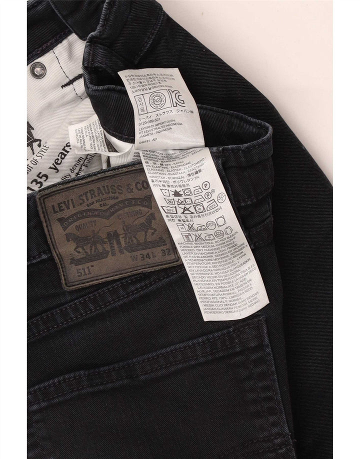 Мужские джинсы Levi's 511 Slim W34 L32, черный хлопок