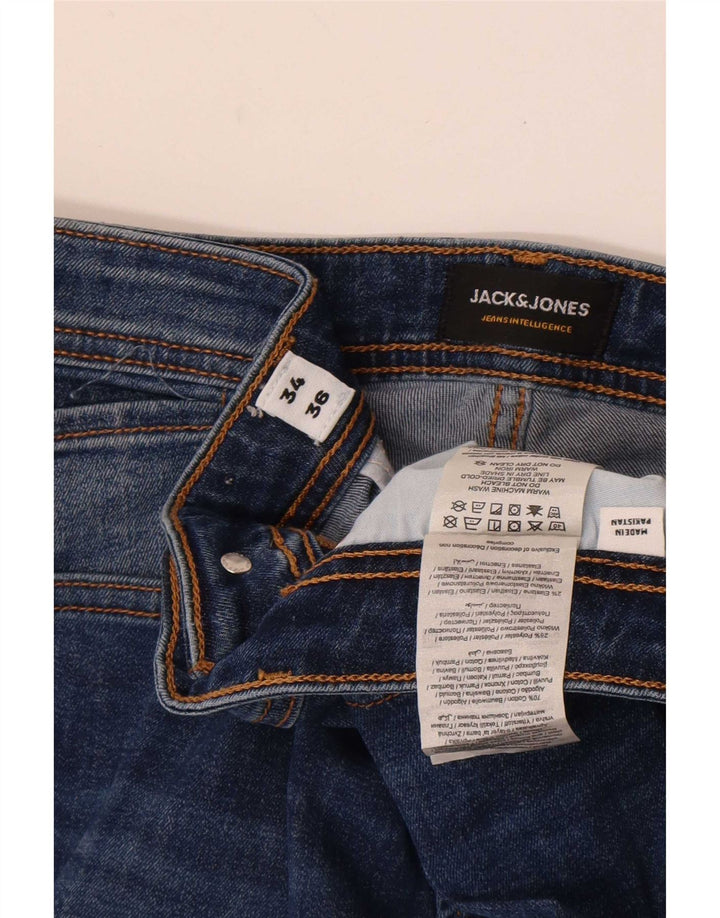 Мужские узкие джинсы Jack & Jones W34 L36, синие, хлопок