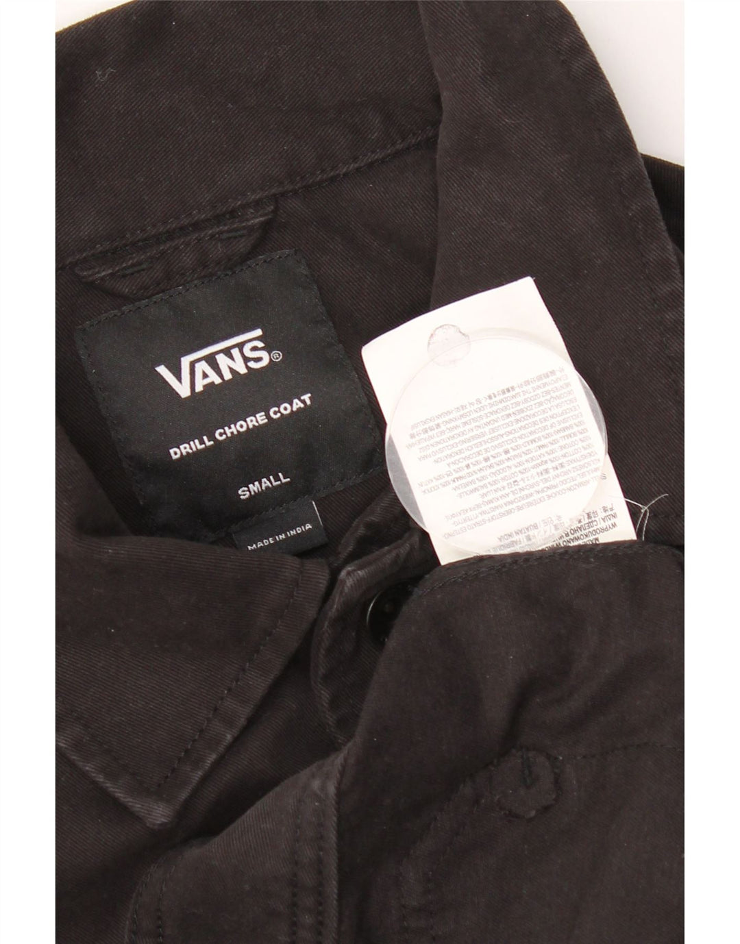 Мужская джинсовая куртка Vans с графическим рисунком UK 36, маленькая, черный хлопок