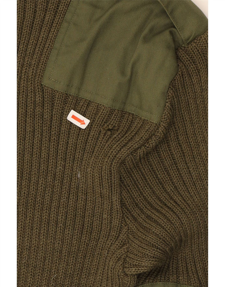 VINTAGE Womens Crew Neck Jumper Sweater UK 14 Medium Khaki Vintage Vintage and Second-Hand Vintage from Messina Hembry 