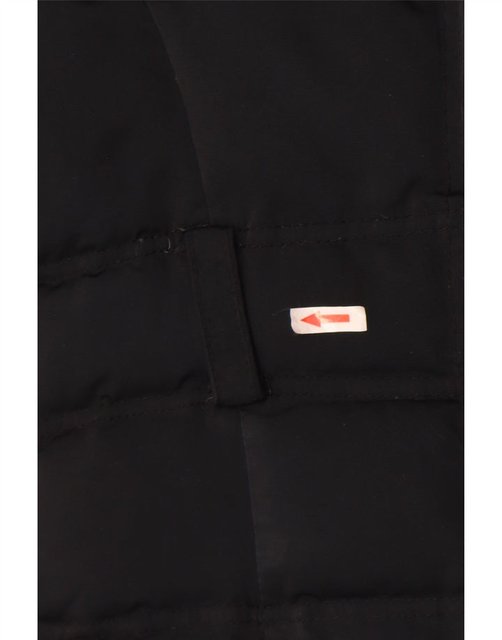 Женское стеганое пальто с капюшоном Zara UK 12, средний черный нейлон