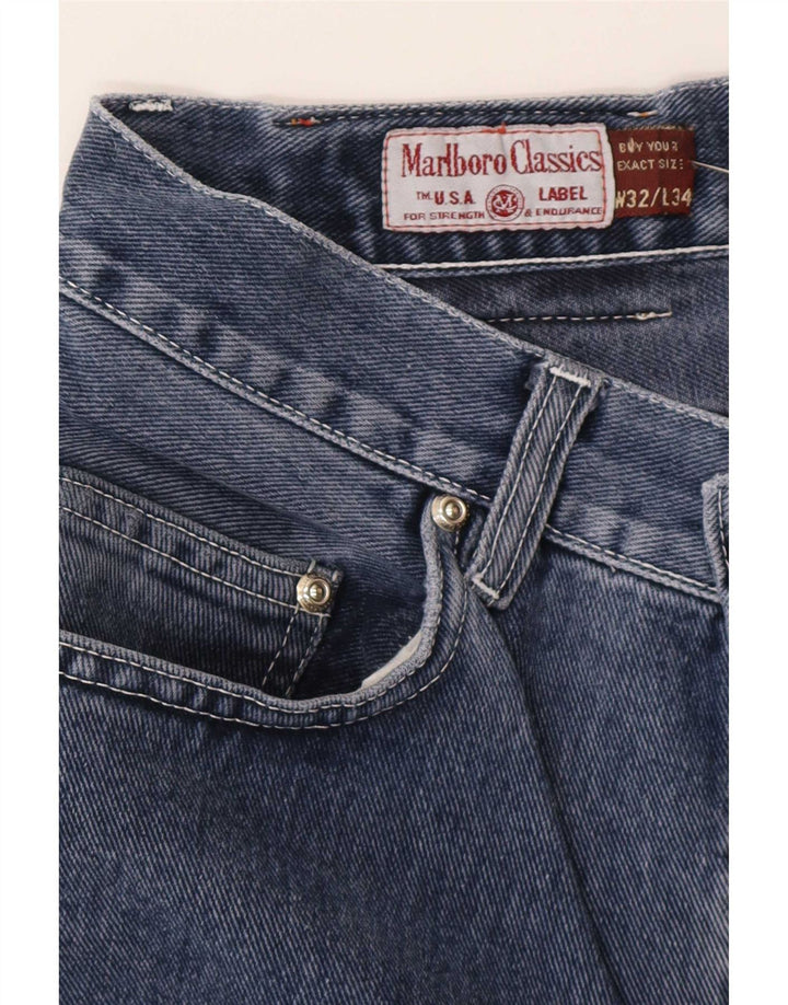 Мужские прямые джинсы Marlboro Classics W32 L30 синие, хлопок