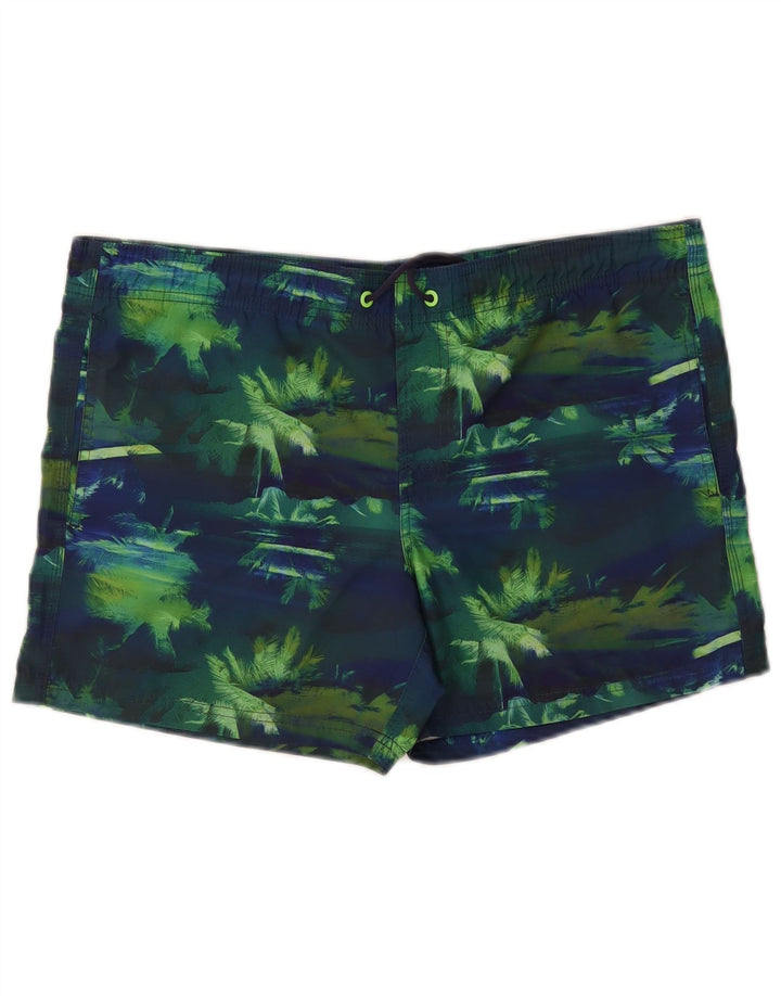Sundek Мужские шорты для плавания среднего размера, темно-синие, с цветными блоками, полиэстер, гавайские