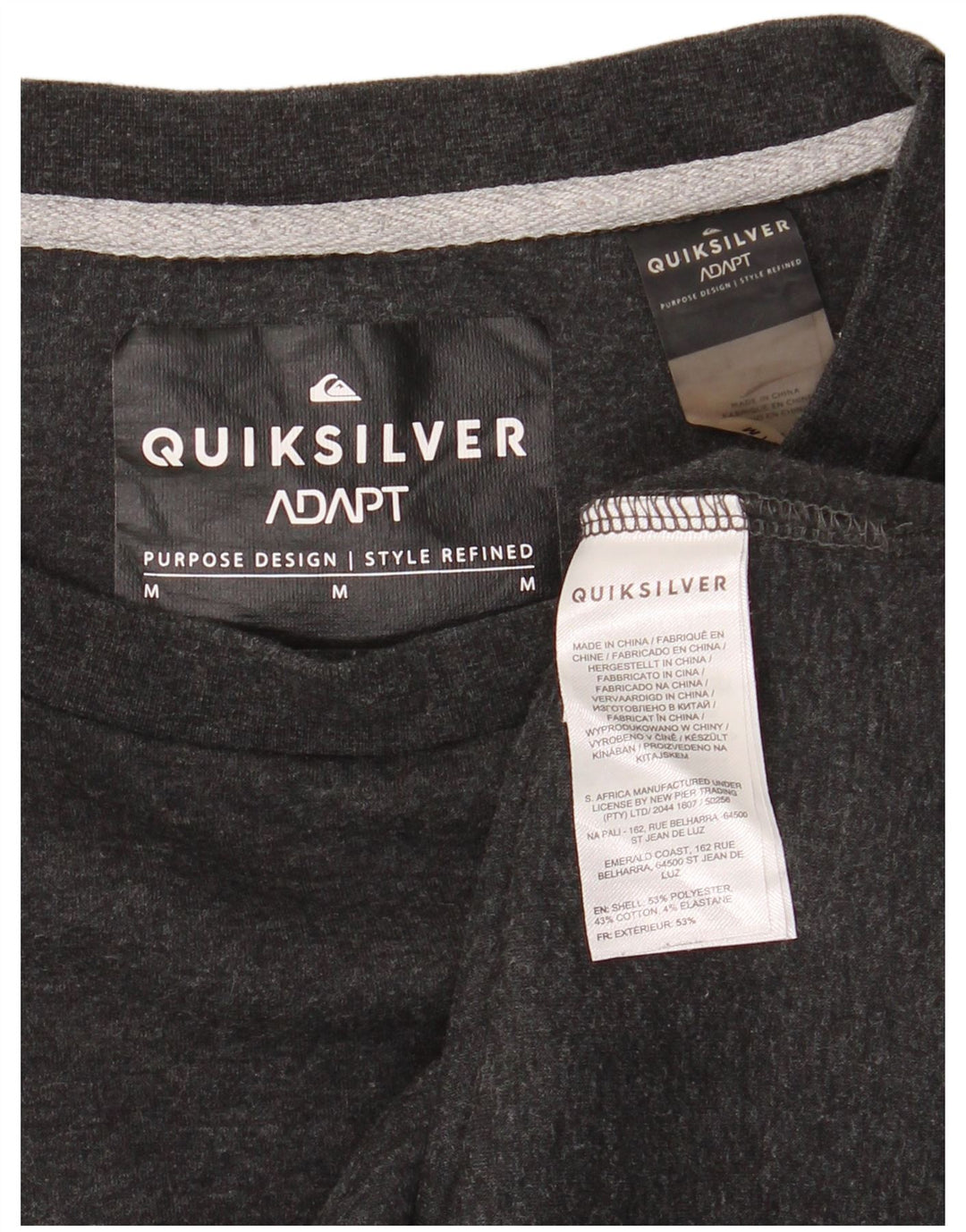 Мужской свитшот Quiksilver, средний серый полиэстер с крапинками