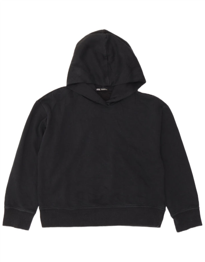 Женский джемпер с капюшоном Zara UK 14 среднего размера, черный, хлопок