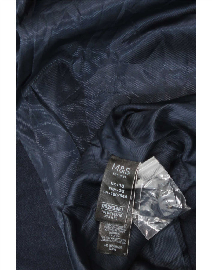 Женское пальто Marks & Spencer UK 10, маленькое темно-синее полиэстер