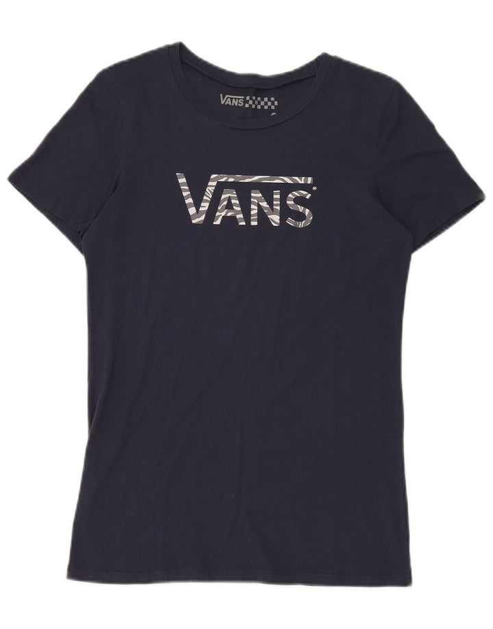 Женская футболка с рисунком Vans Top UK 14, темно-синяя, большая