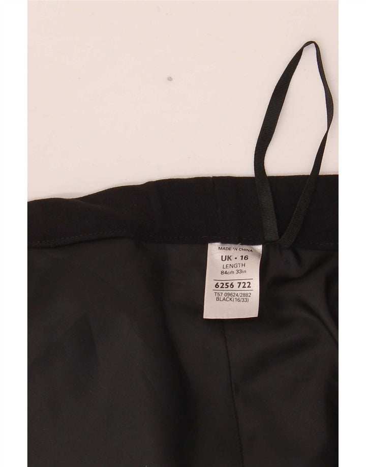 Женская юбка-трапеция с абстрактным узором Marks & Spencer UK 16, большая W40, черная