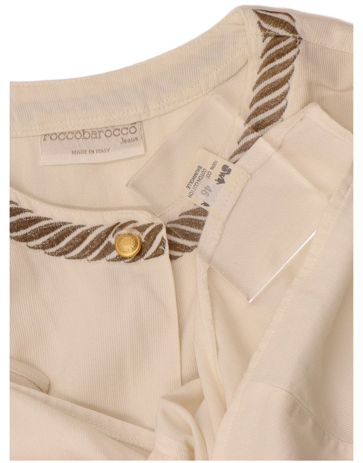 ROCCOBAROCCO Женская рубашка-блузка IT 46, хлопок в большую белую полоску