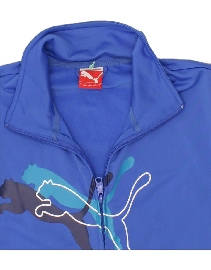 PUMA Womens Oversized Tracksuit Top Jacket UK 10 Small Blue Polyester Vintage Puma and Second-Hand Puma from Messina Hembry 