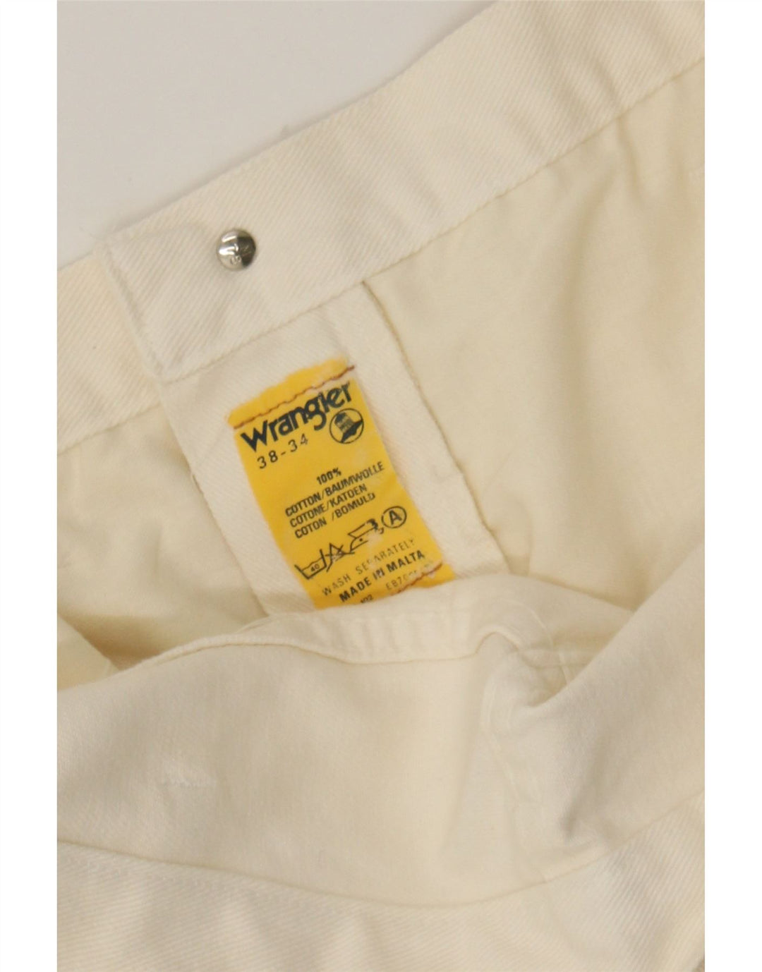 WRANGLER Womens Bootcut Jeans W38 L28  Off White Cotton Vintage Wrangler and Second-Hand Wrangler from Messina Hembry 