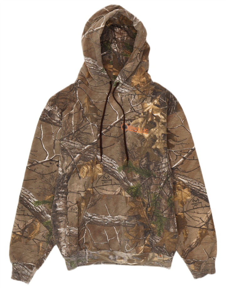 Мужской джемпер с капюшоном Russell Athletic, камуфляжный хлопковый цвет среднего цвета хаки