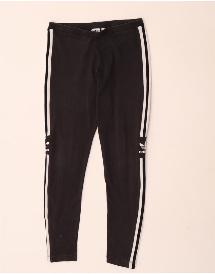 Женские леггинсы Adidas с рисунком UK 14, средний черный хлопок, черный