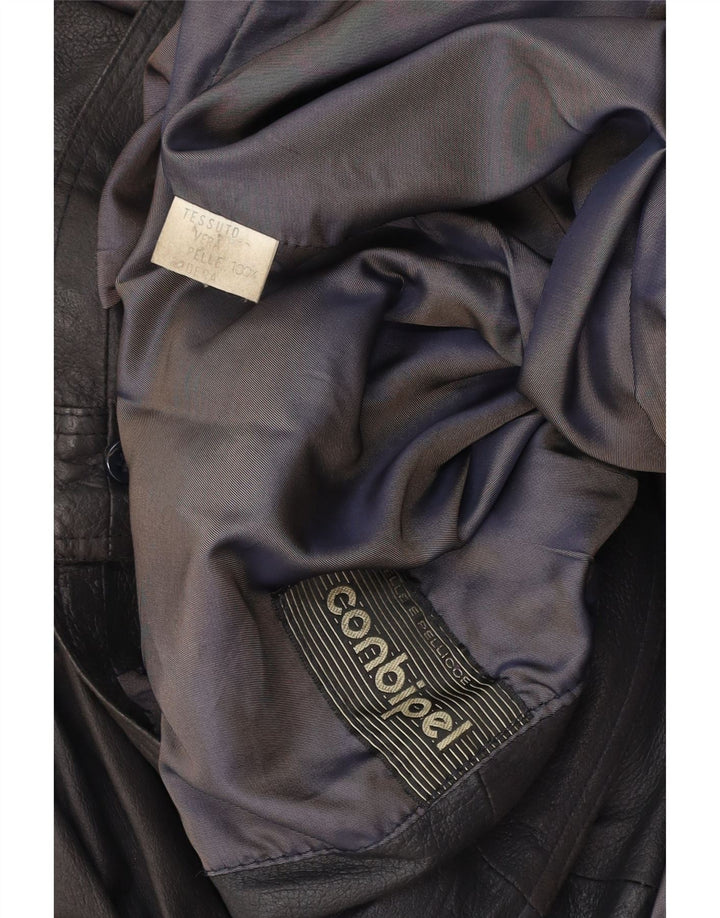 CONBIPEL Женская кожаная куртка оверсайз UK 18 XL Коричневая кожаная