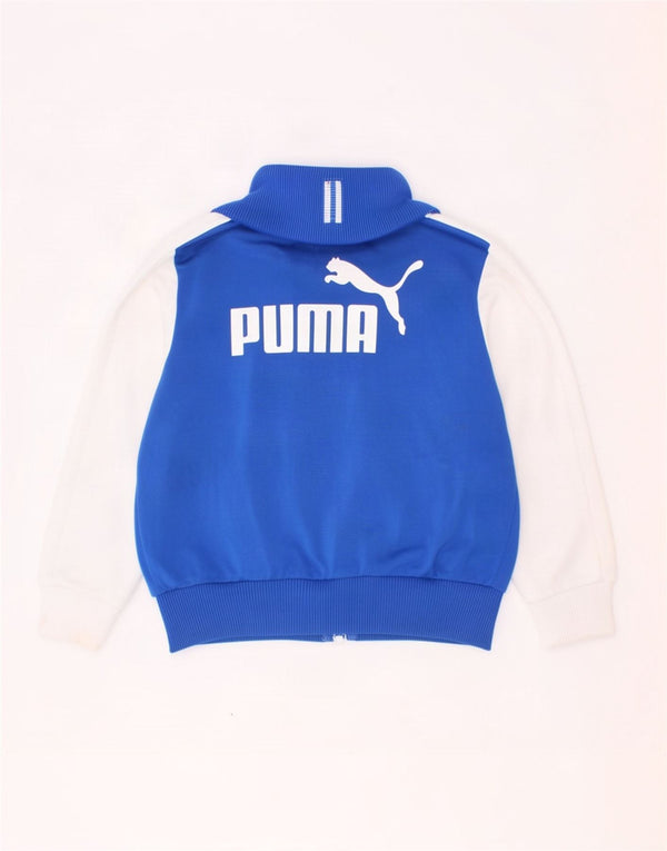 Спортивный костюм Puma для мальчиков с графическим рисунком, верхняя куртка, 3–4 года, синий полиэстер с цветными блоками