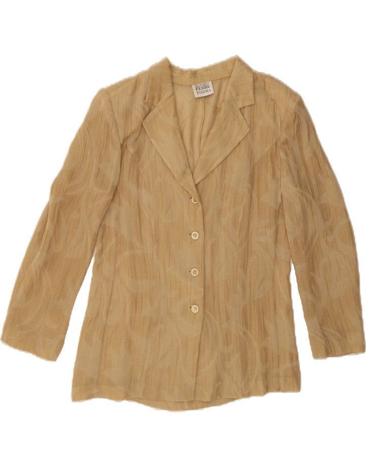 GIANFRANCO FERRE Womens 4 Button Blazer Jacket UK 14 Large Beige Paisley Vintage Gianfranco Ferre and Second-Hand Gianfranco Ferre from Messina Hembry 