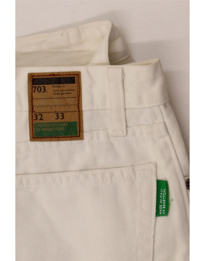 Женские зауженные джинсы BENETTON W32 L30, белый хлопок