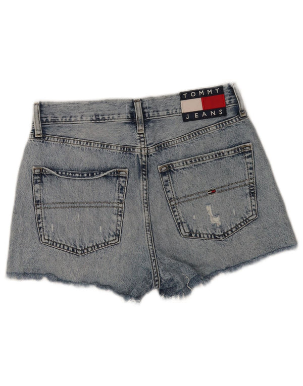 Tommy Hilfiger Womens High Waist Distressed Denim Shorts W28 Medium Blue