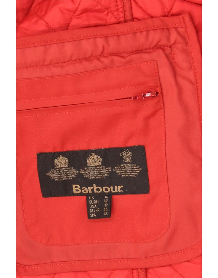 Женская стеганая куртка Barbour UK 16, большая красная, полиамид